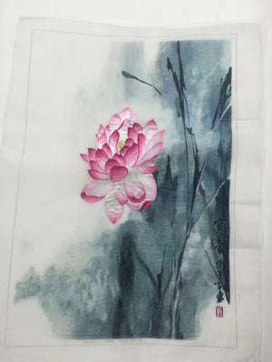 Delicate Hand embroidered Su Embroidery Art:flower rose lotus orchis still life 60cm 5918