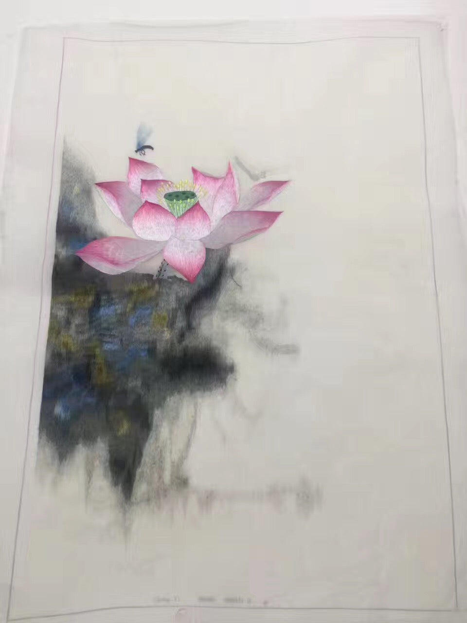 Delicate Hand embroidered Su Embroidery Art:flower rose lotus orchis still life 60cm 5918