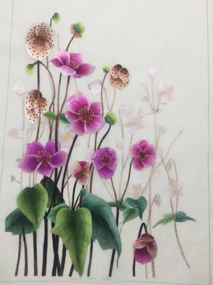 Delicate Hand embroidered Su Embroidery Art:flower rose lotus orchis still life 60cm 5918