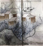 Hand embroidered su embroidery art:boat south suzhou watertown landscape 40cm