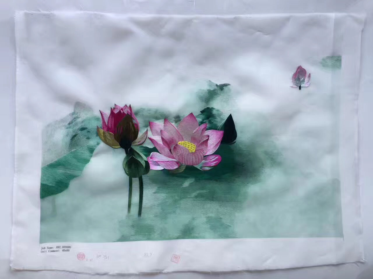 Delicate Hand embroidered Su Embroidery Art:flower lotus tulip rose still life 60cm 5918