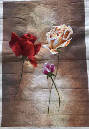 Delicate Hand embroidered Su Embroidery Art:flower rose still life 60cm 5918