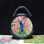131218 Su embroidery retro cowhide small round bag genuine leather bag women's handbag shoulderbag