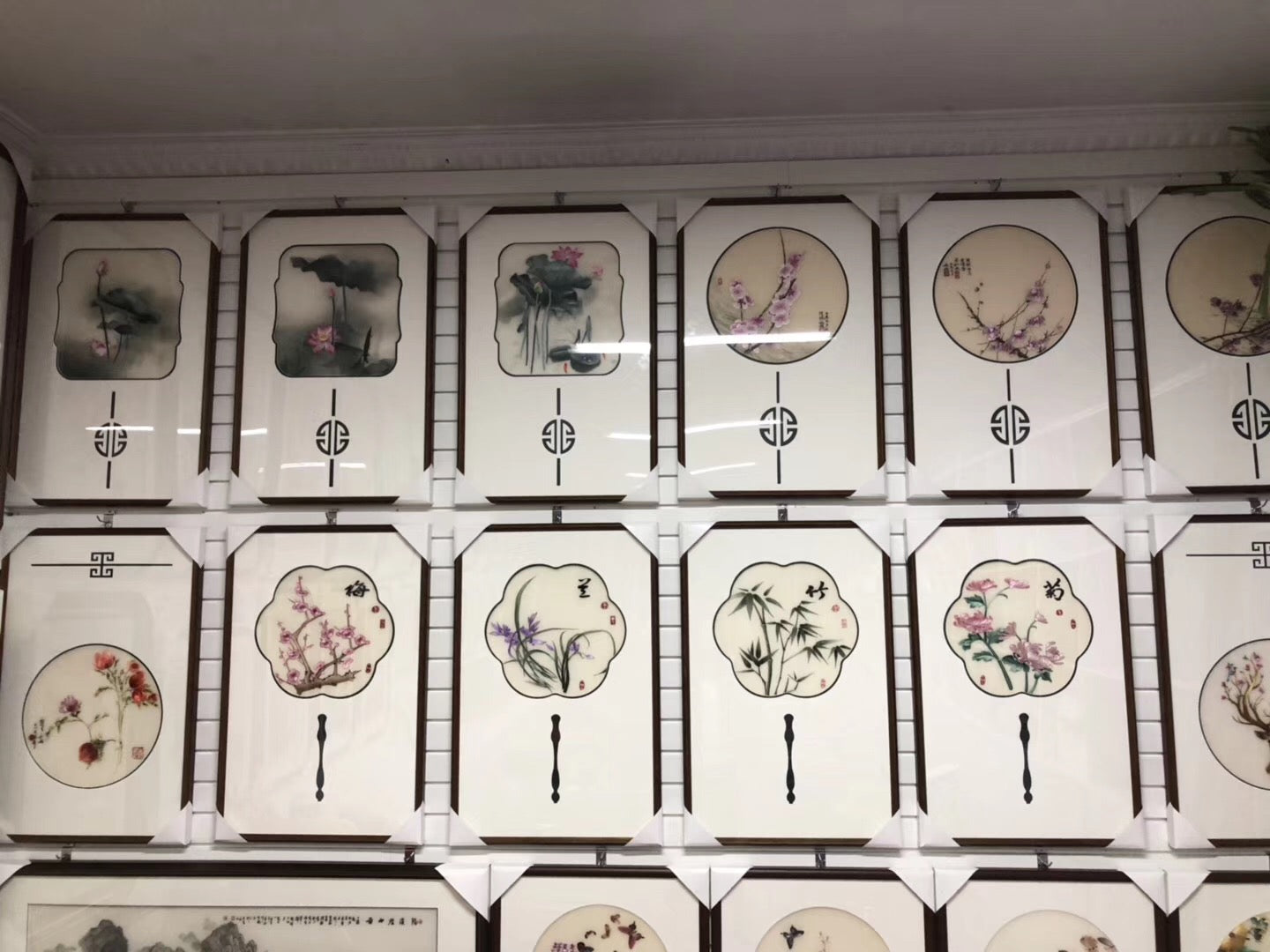 151218 Delicate Hand embroidered Su Embroidery Art:flower bird plum orchis mum 35cm