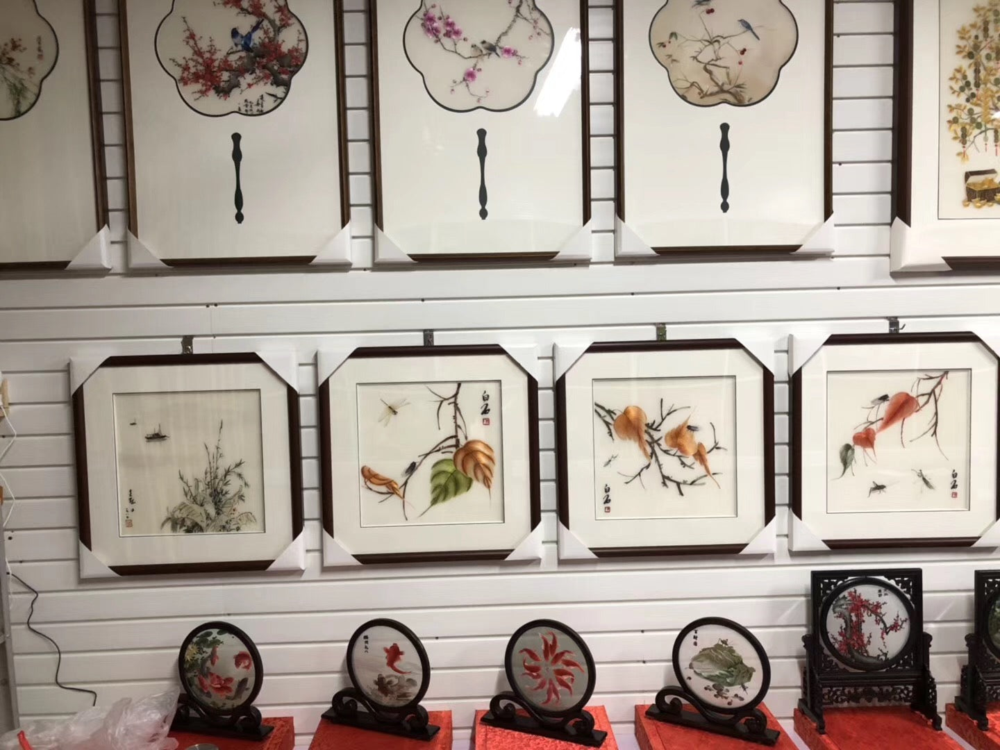 151218 Delicate Hand embroidered Su Embroidery Art:flower bird plum orchis mum 35cm