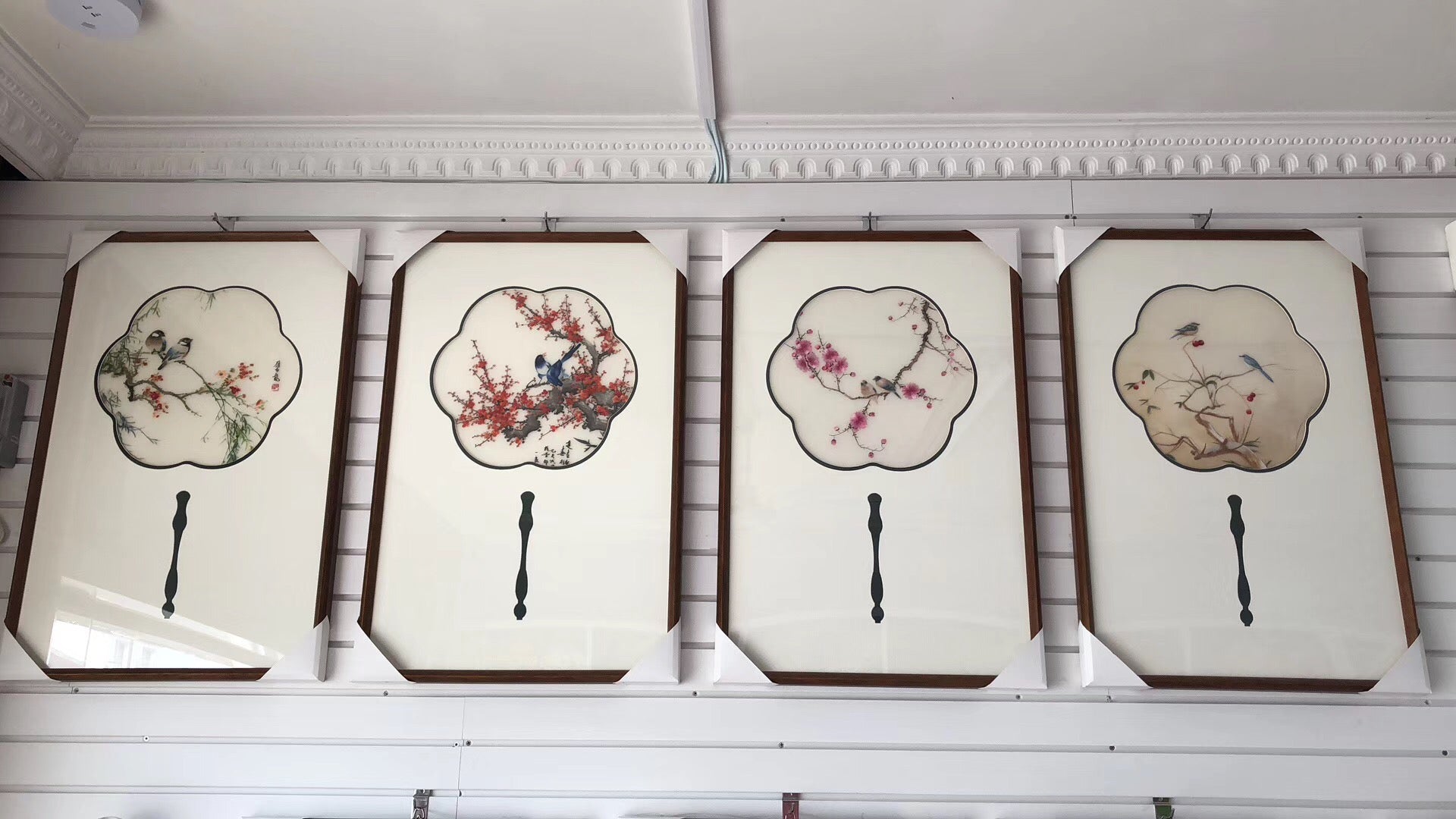 151218 Delicate Hand embroidered Su Embroidery Art:flower bird plum orchis mum 35cm