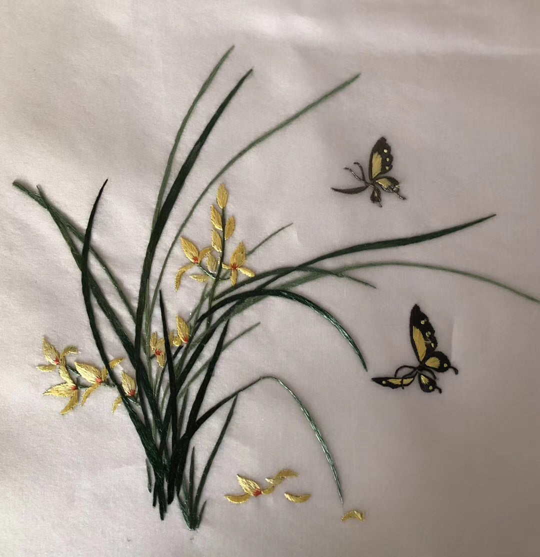 161218 Hand su embroidery:peacocks flowers birds animals landscapes still life (two-sided reversible ) 20cm