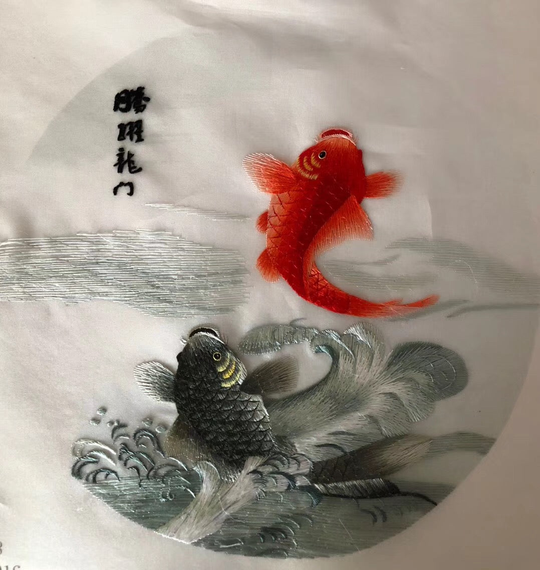 161218 Hand su embroidery:peacocks flowers birds animals landscapes still life (two-sided reversible ) 20cm