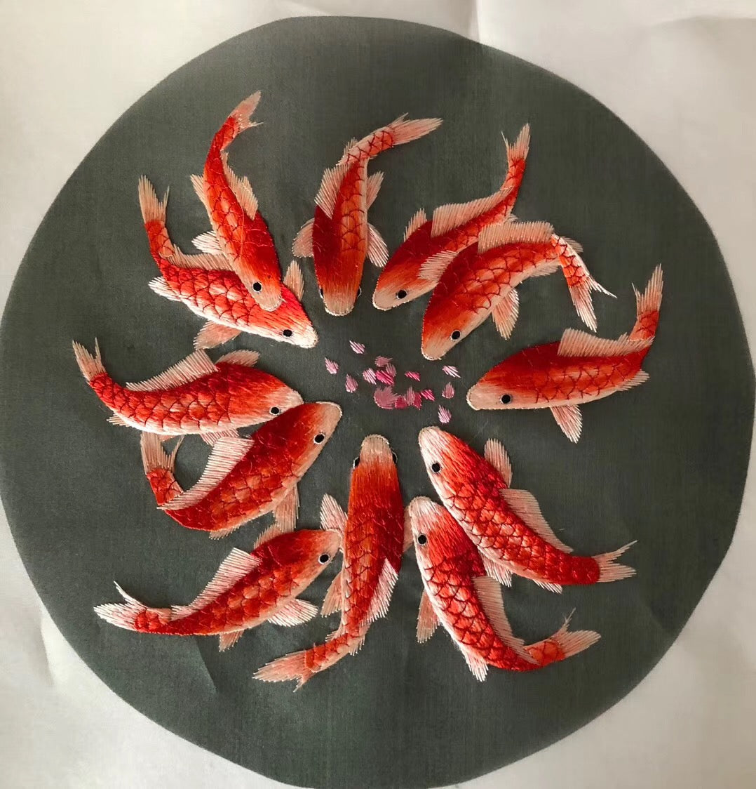 161218 Hand su embroidery:peacocks flowers birds animals landscapes still life (two-sided reversible ) 20cm