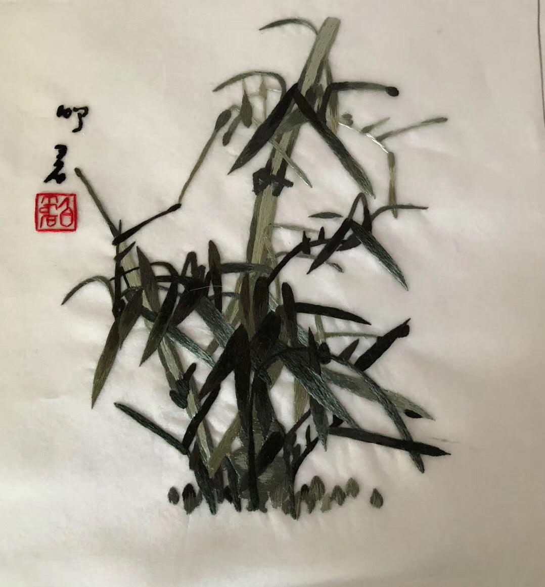 161218 Hand su embroidery:peacocks flowers birds animals landscapes still life (two-sided reversible ) 20cm