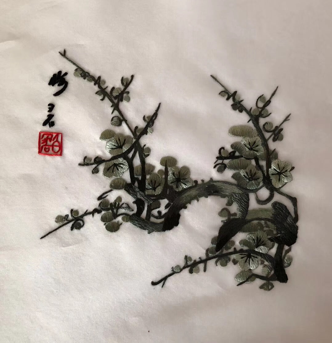 161218 Hand su embroidery:peacocks flowers birds animals landscapes still life (two-sided reversible ) 20cm