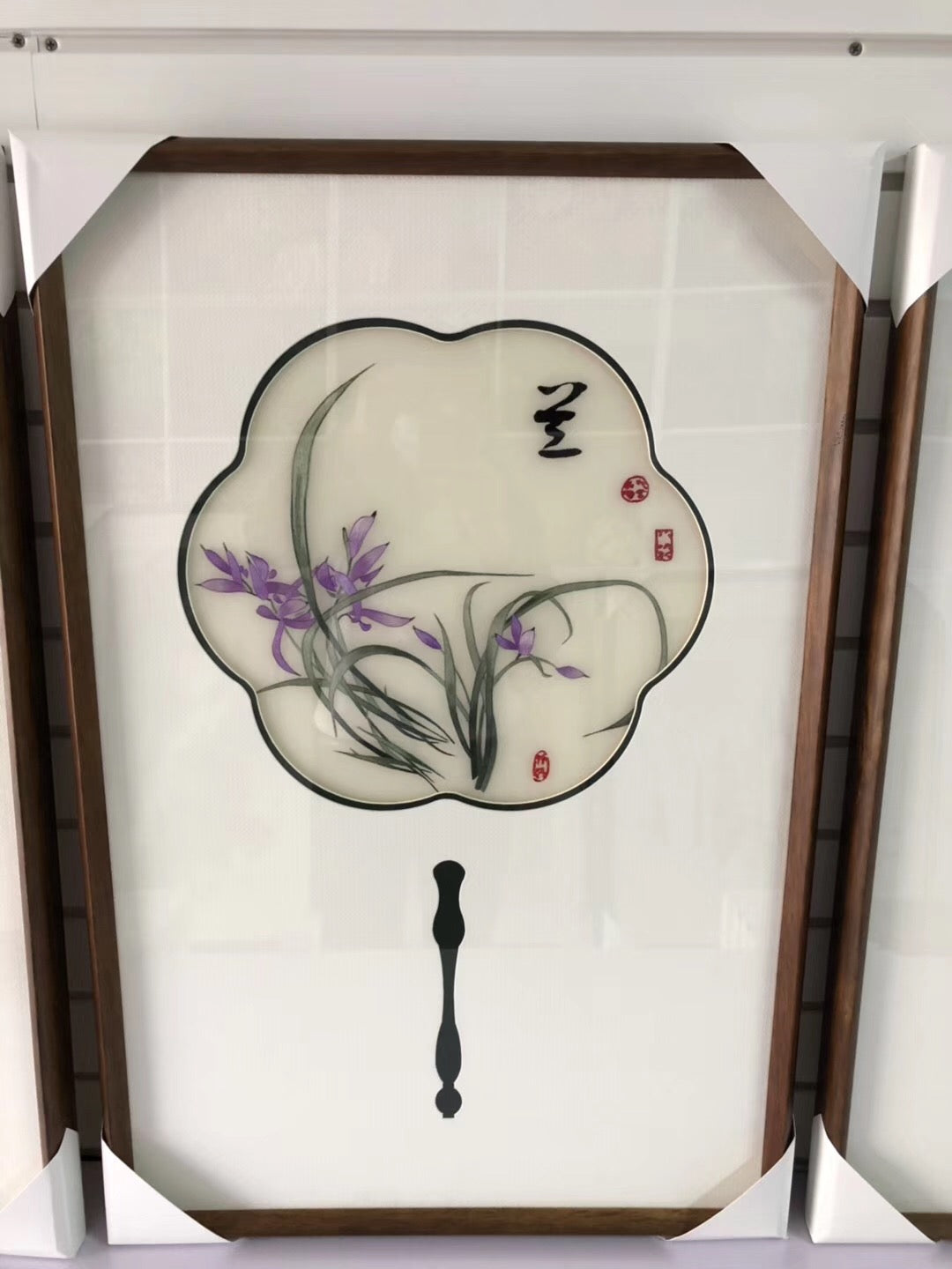 151218 Delicate Hand embroidered Su Embroidery Art:flower bird plum orchis mum 35cm