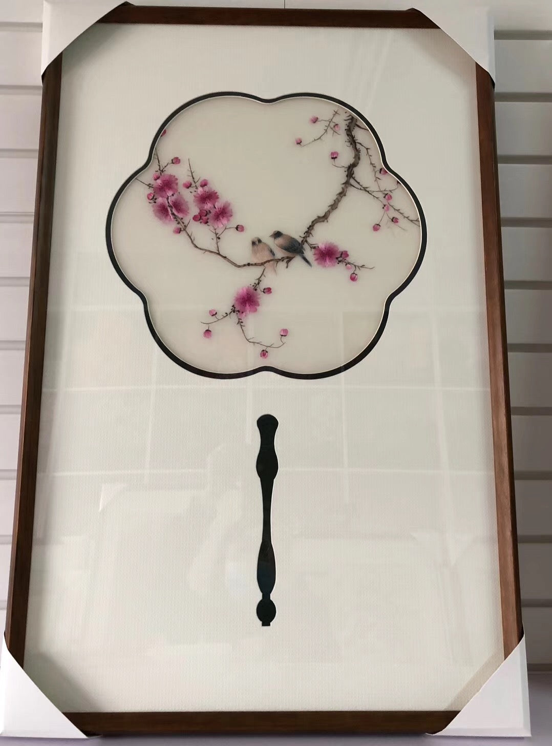 151218 Delicate Hand embroidered Su Embroidery Art:flower bird plum orchis mum 35cm