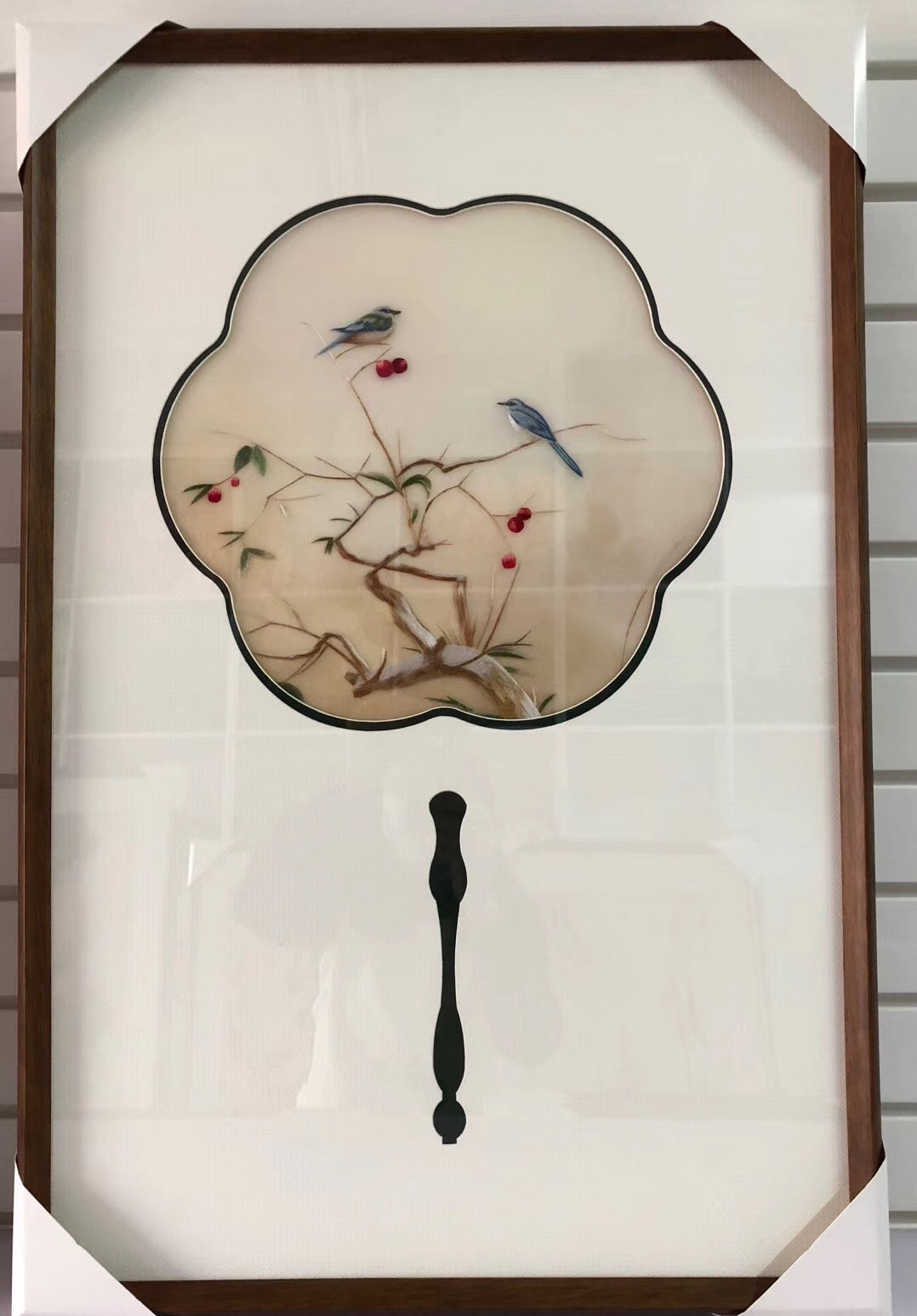 151218 Delicate Hand embroidered Su Embroidery Art:flower bird plum orchis mum 35cm