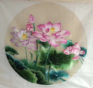 161218 Hand Double-sided suzhou Embroidery Art:mountain flower 
