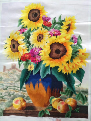 171218 Hand Su Embroidery Art:vase sunflower swans sailboat landscape peacock sheep still life 60cm