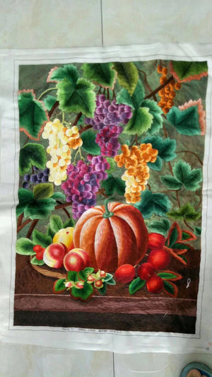 171218 Hand Su Embroidery Art:vase sunflower swans sailboat landscape peacock sheep still life 60cm