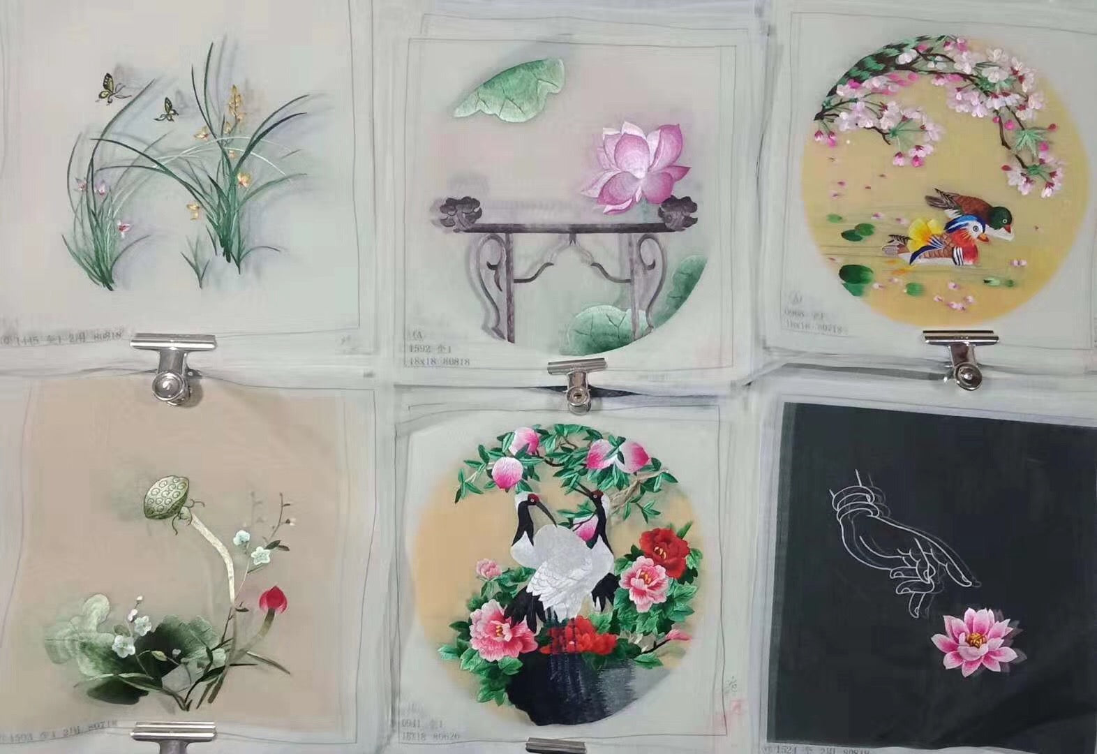 161218 Hand su embroidery:peacocks flowers birds animals landscapes still life (two-sided reversible ) 20cm