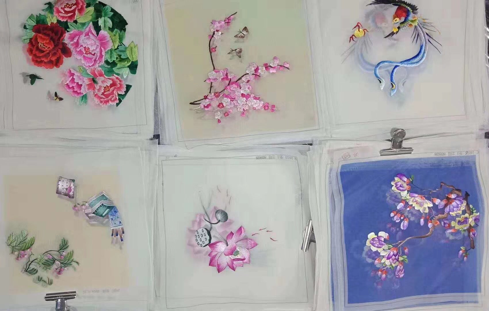 161218 Hand su embroidery:peacocks flowers birds animals landscapes still life (two-sided reversible ) 20cm