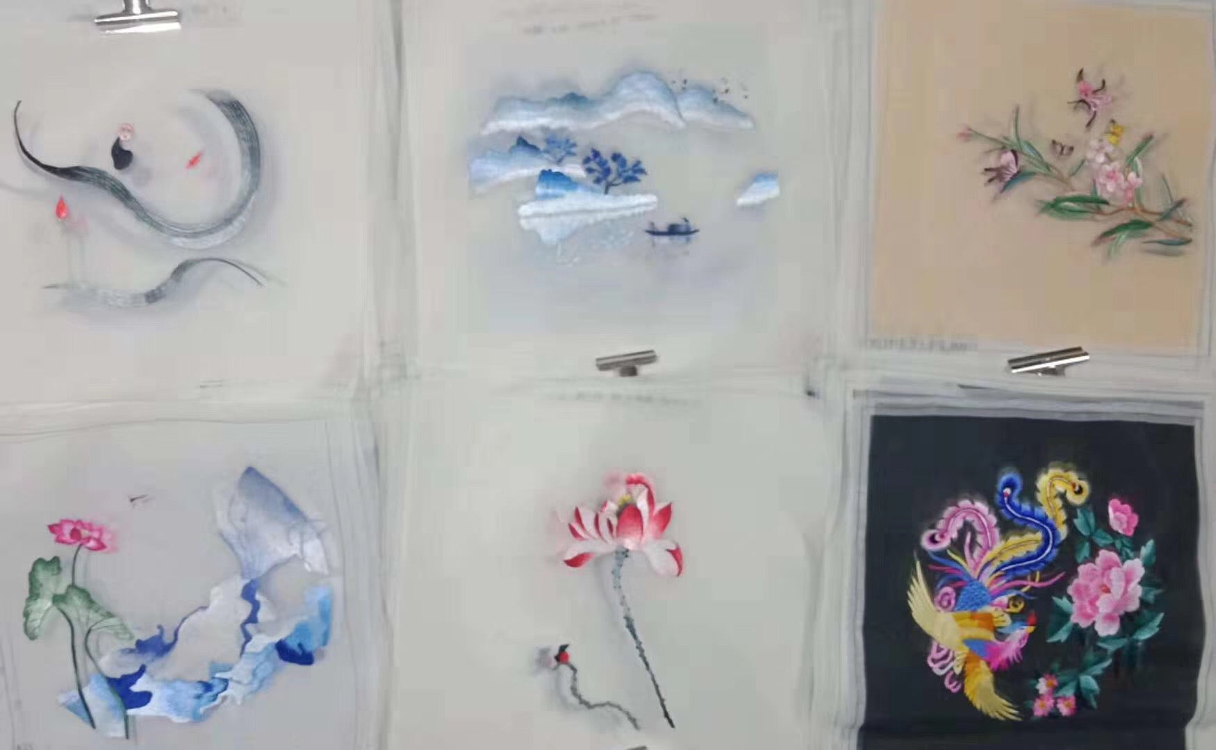 161218 Hand su embroidery:peacocks flowers birds animals landscapes still life (two-sided reversible ) 20cm