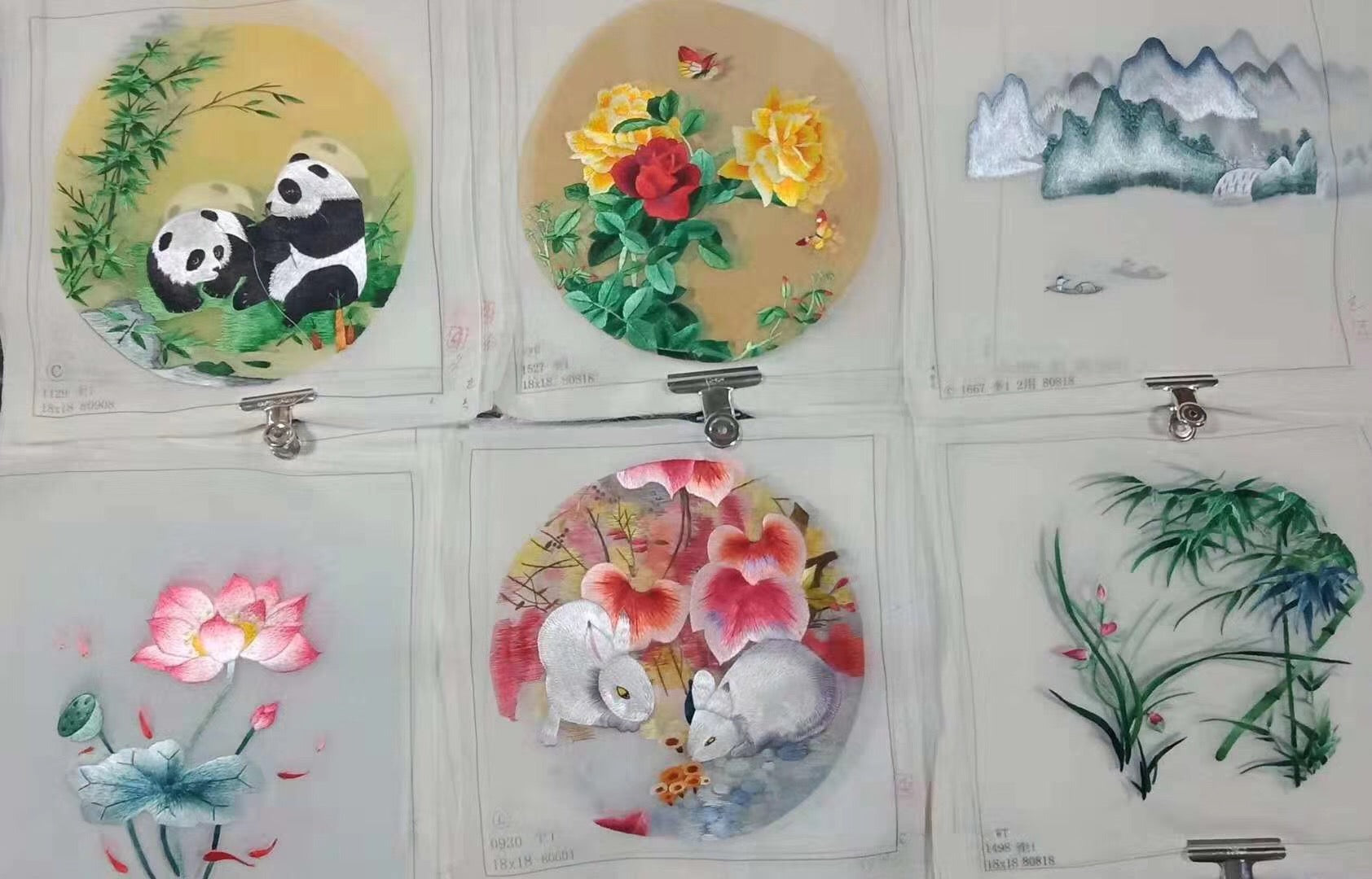 161218 Hand su embroidery:peacocks flowers birds animals landscapes still life (two-sided reversible ) 20cm