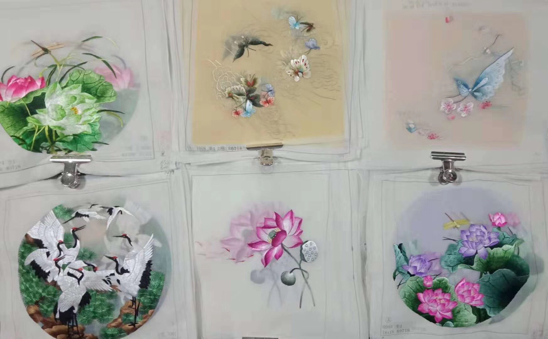 161218 Hand su embroidery:peacocks flowers birds animals landscapes still life (two-sided reversible ) 20cm