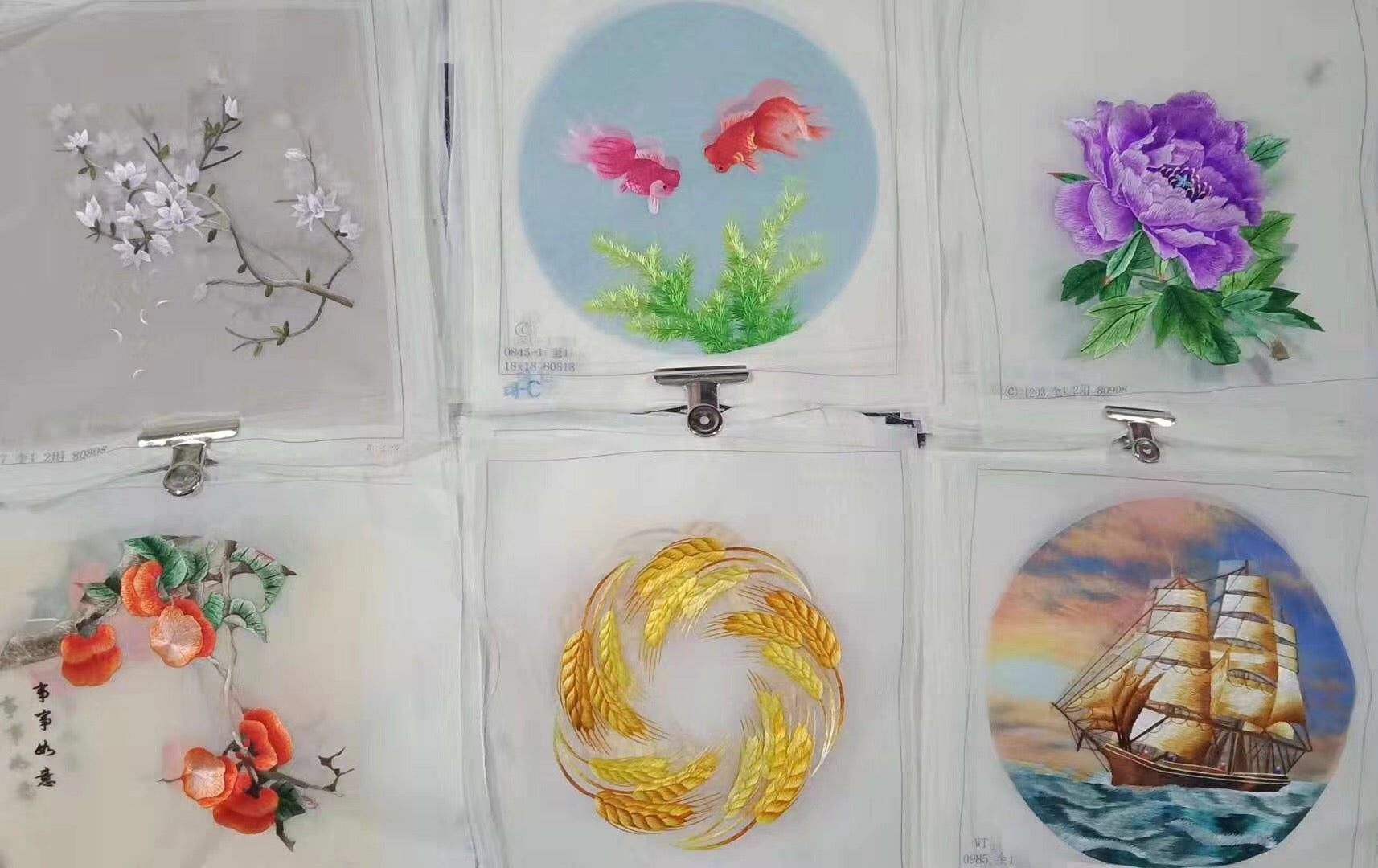 161218 Hand su embroidery:peacocks flowers birds animals landscapes still life (two-sided reversible ) 20cm