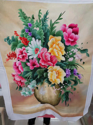 171218 Chinese Totally 100% Hand Embroidered Su Embroidery Art:vase flower still life lotus 80cm