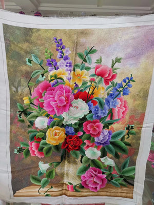 171218 Chinese Totally 100% Hand Embroidered Su Embroidery Art:vase flower still life lotus 80cm