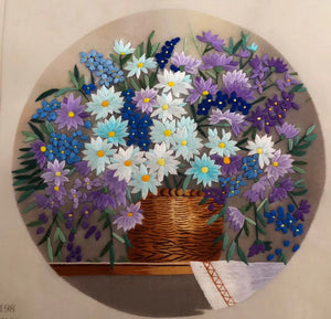 double su embroidery basket flower 20cm