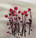 double su embroidery red tulip flower 20cm