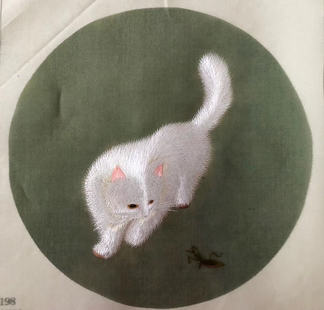 double su embroidery cat cricket 20cm