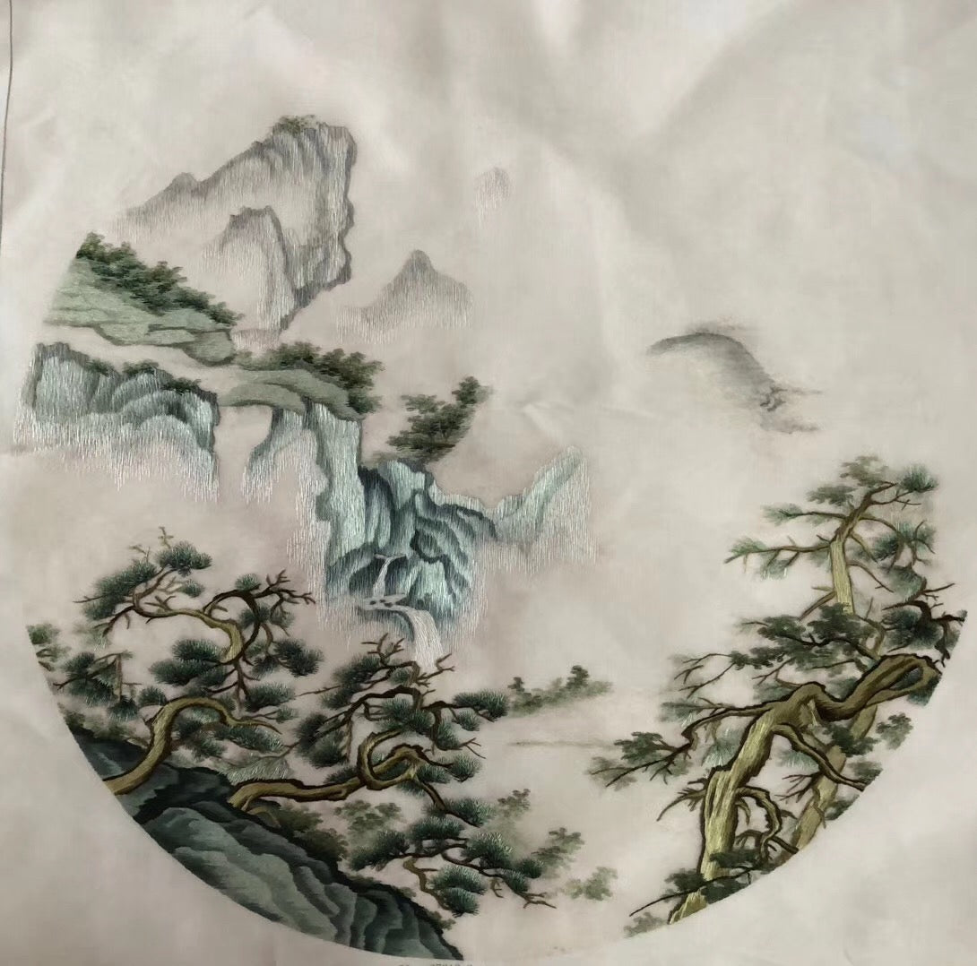 hand su embroidery mountain