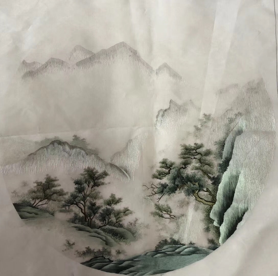 hand su embroidery mountain