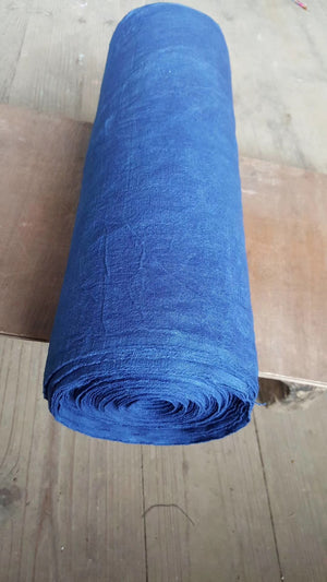 Indigo-dyed blue fabric