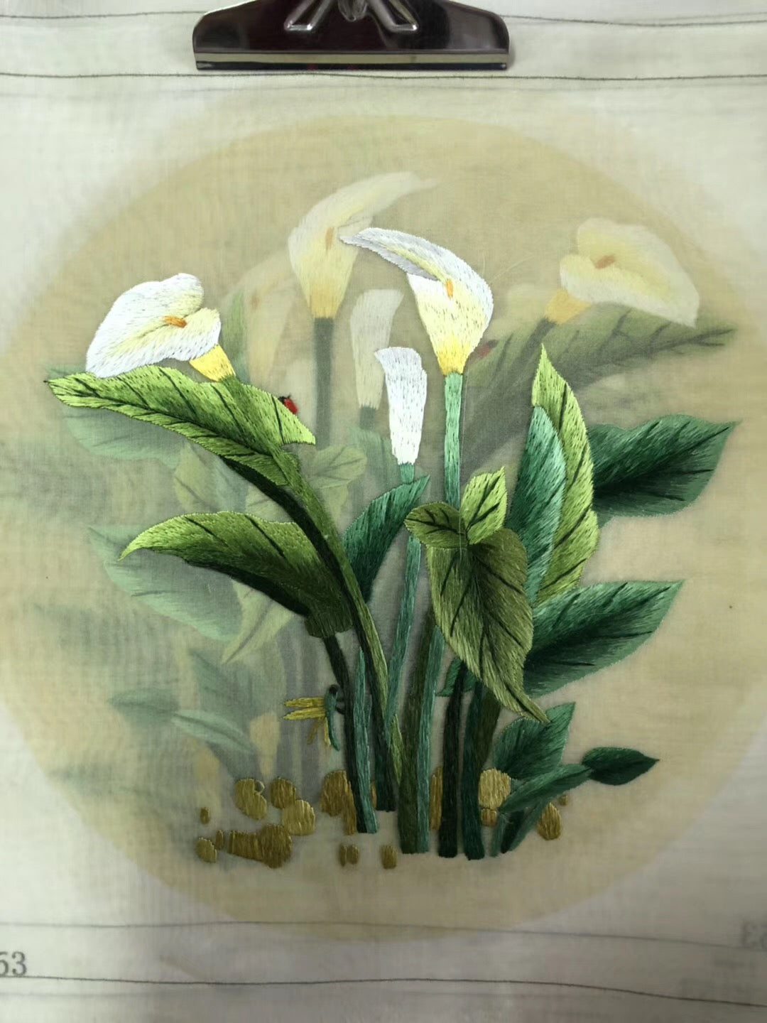 hand embroidery calla flower