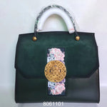 hand embroidery jade velvet cowhide bag 