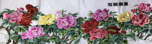 Chinese Totally 100% Hand Embroidered Su Embroidery Art:peony flower 100cm