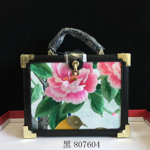 Fashionable hand su embroidery oxen leather bag retro antique box handbag female shoulderbag