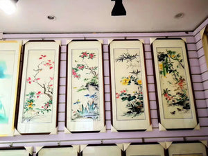 Hand Su Embroidery 4screens(1set) Art:flower birds mountains etc. 80cm 131118