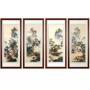 Delicate Hand Su Embroidery 4screens(1set) Art:flower birds still life 80cm 131118