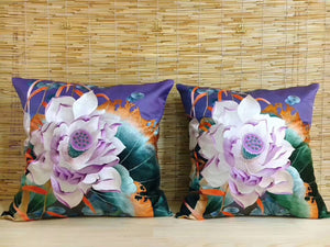 Chinese 100% hand embroidered Su Embroidery silk pillow covers flower butterfly 1piece 131118