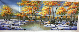 Hand Su Embroidery Art:Great Wall pandas trees mountain landscape 160cm