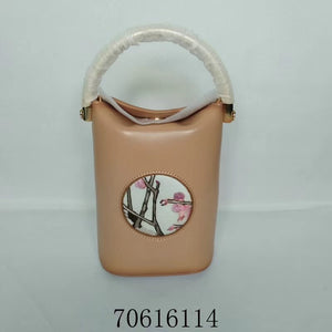 Classic hand su embroidery metal cowhide bag mini bucket pail shoulderbag handbag