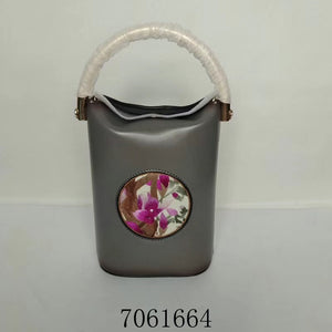 Classic hand su embroidery metal cowhide bag mini bucket pail shoulderbag handbag