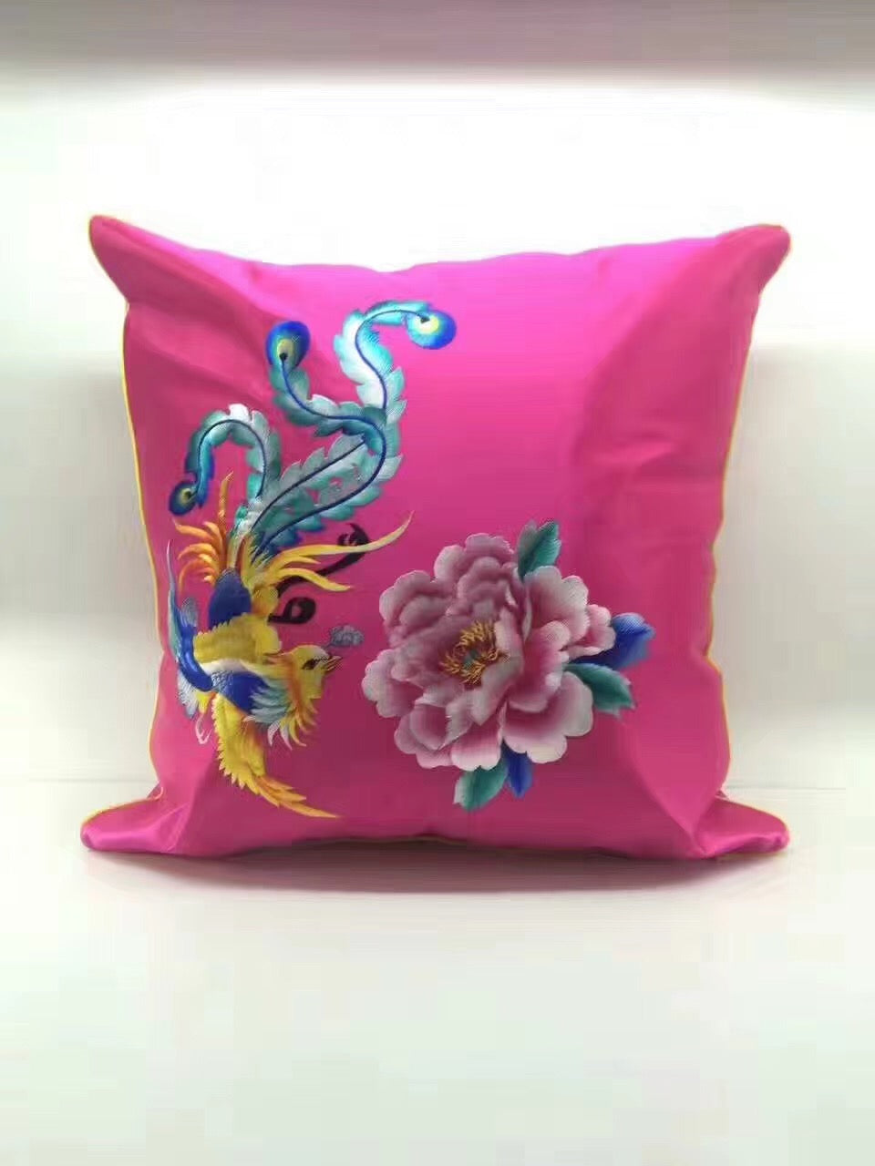 Chinese Imitation Su Embroidery silk pillow covers flower 1piece