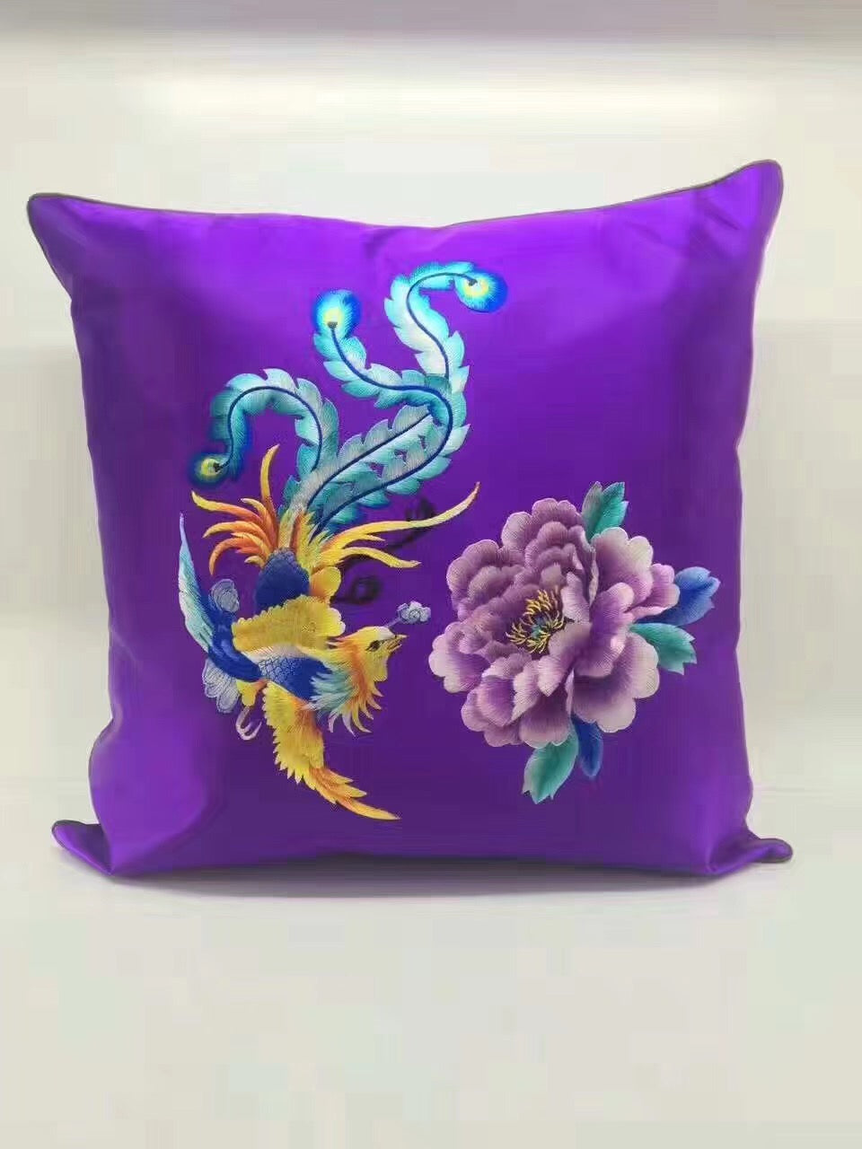 Chinese Imitation Su Embroidery silk pillow covers flower 1piece