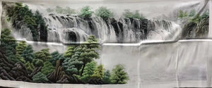 Big Hand Su Embroidery Art:Great Wall trees mountain waterfall landscape 160cm