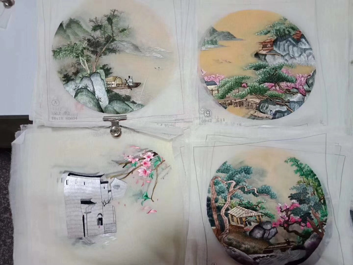 Hand su embroidery:flowers birds animals landscapes still life (two-sided reversible ) 20cm