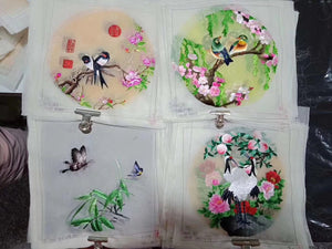 Hand su embroidery:flowers birds animals landscapes still life (two-sided reversible ) 20cm